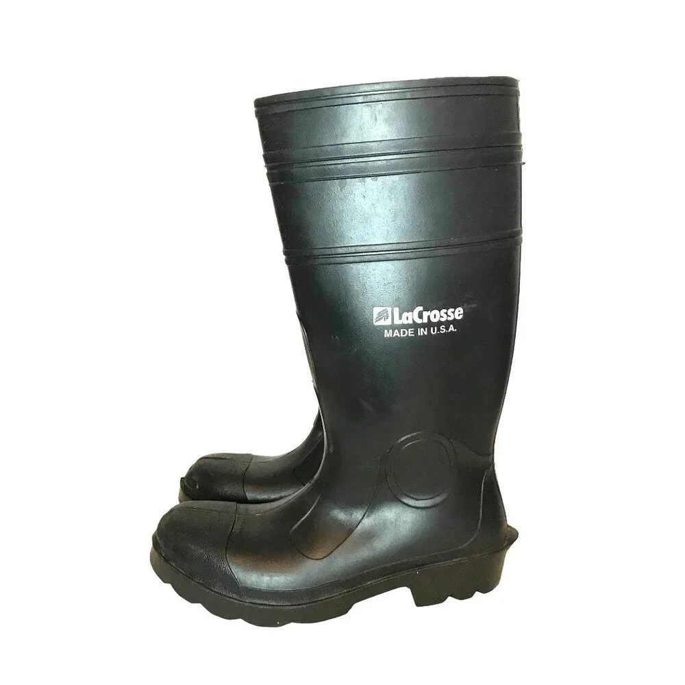 LaCrosse Mens 7 Tall Black Rubber Boots Insulated USA